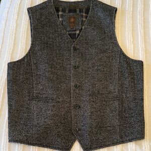 The Territory Ahead Black and White Herringbone Vest